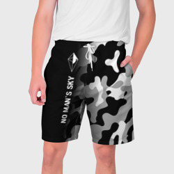 Мужские шорты 3D No Man's Sky glitch на темном фоне по-вертикали