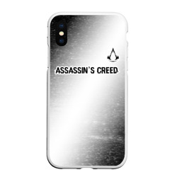 Чехол для iPhone XS Max матовый Assassin's Creed glitch на светлом фоне посередине