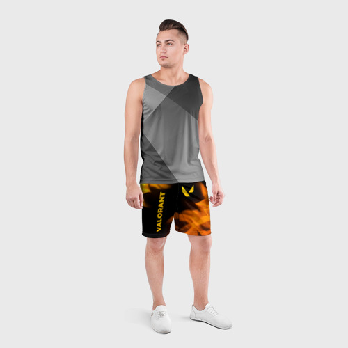 Мужские шорты спортивные Valorant - gold gradient вертикально, цвет 3D печать - фото 4