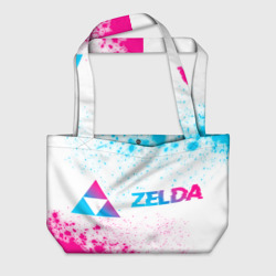 Пляжная сумка 3D Zelda neon gradient style по-горизонтали