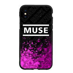 Чехол для iPhone XS Max матовый Muse rock legends посередине