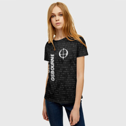 Женская футболка 3D Ozzy Osbourne glitch на темном фоне вертикально - фото 2