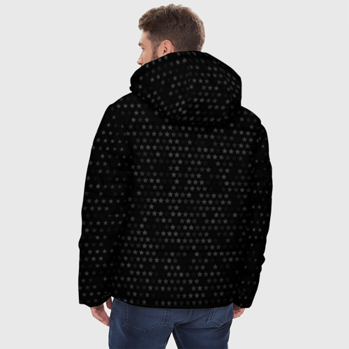 Мужская зимняя куртка 3D Ozzy Osbourne glitch на темном фоне вертикально, цвет черный - фото 4