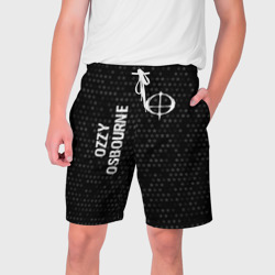 Мужские шорты 3D Ozzy Osbourne glitch на темном фоне вертикально