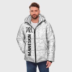 Мужская зимняя куртка 3D Maneskin glitch на светлом фоне по-вертикали - фото 2