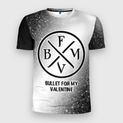 Мужская футболка 3D Slim Bullet For My Valentine glitch на светлом фоне
