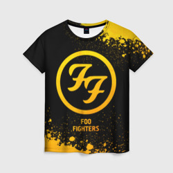 Женская футболка 3D Foo Fighters - gold gradient