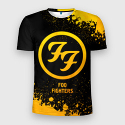 Мужская футболка 3D Slim Foo Fighters - gold gradient