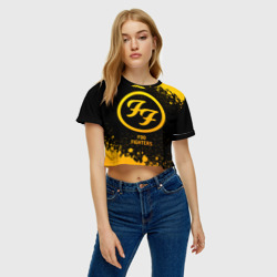 Женская футболка Crop-top 3D Foo Fighters - gold gradient - фото 2