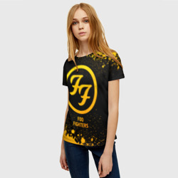 Женская футболка 3D Foo Fighters - gold gradient - фото 2