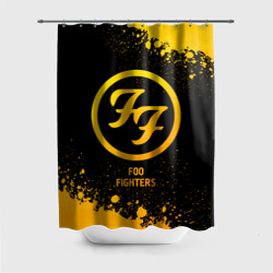 Штора 3D для ванной Foo Fighters - gold gradient