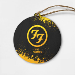 Деревянная игрушка круг Foo Fighters - gold gradient