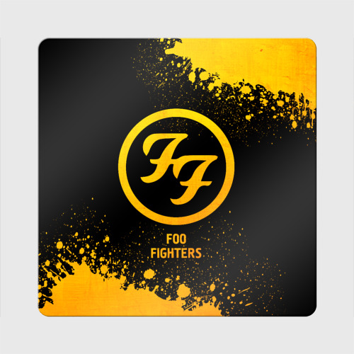 Магнит виниловый Квадрат Foo Fighters - gold gradient