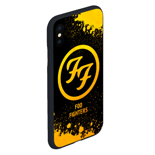 Чехол для iPhone XS Max матовый Foo Fighters - gold gradient - фото 3