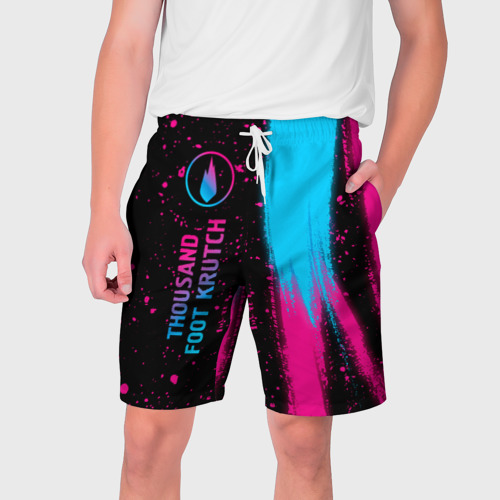 Мужские шорты 3D Thousand Foot Krutch - neon gradient по-вертикали, цвет 3D печать