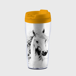 Термокружка-непроливайка Лошадь белая на ветру