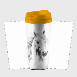 Термокружка-непроливайка Лошадь белая на ветру - фото 2