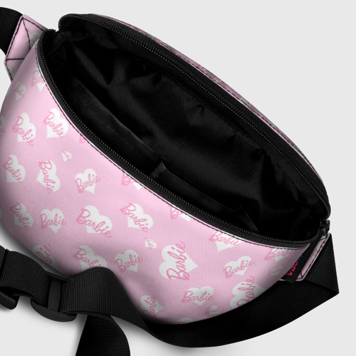 Поясная сумка 3D с принтом Барби: белые сердца на розовом паттерн, фото #6