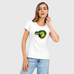 Женская футболка хлопок Slim Оскал крокодила - фото 2