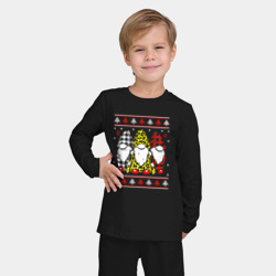 Детская пижама с лонгсливом хлопок Гномы в узорах - фото 2
