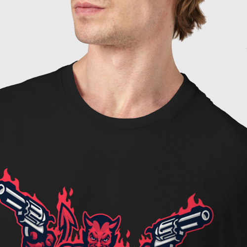 Мужская футболка хлопок с принтом Devils team, фото #4