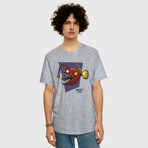 Мужская футболка хлопок Oversize с принтом Морской чёрт, фото на моделе #1