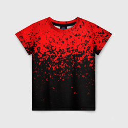 Детская футболка 3D Красно-чёрный переход