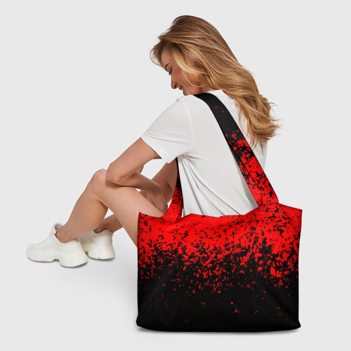 Пляжная сумка 3D Красно-чёрный переход - фото 6