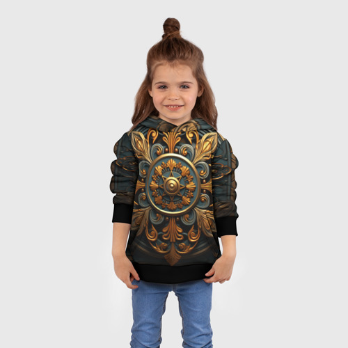 Детская толстовка 3D Круглый орнамент в викингском стиле, цвет черный - фото 4