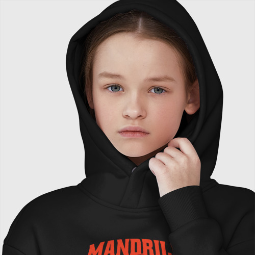 Детское худи Oversize хлопок Мандрил, цвет черный - фото 6