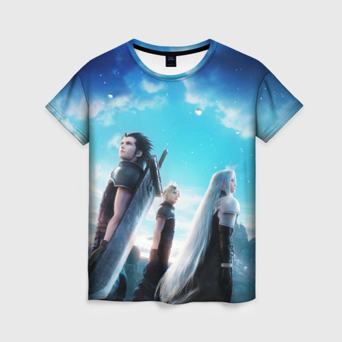 Женская футболка 3D с принтом Зак Клауд и Сефирот final fantasy 7, вид спереди #2