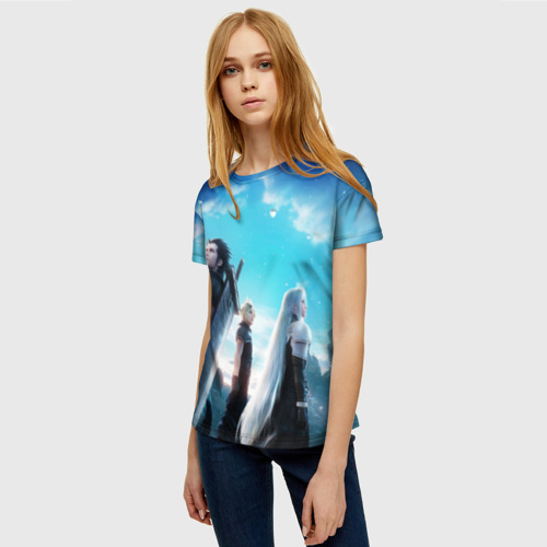 Женская футболка 3D с принтом Зак Клауд и Сефирот final fantasy 7, фото на моделе #1