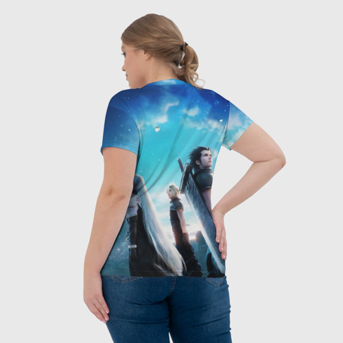 Женская футболка 3D с принтом Зак Клауд и Сефирот final fantasy 7, вид сзади #2