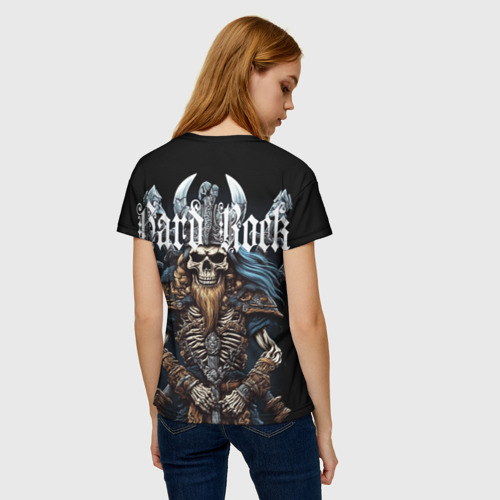 Женская футболка 3D Скелет викинга под Hard Rock , цвет 3D печать - фото 4