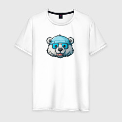 Мужская футболка хлопок Полярный медведь в очках