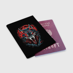 Обложка для паспорта матовая кожа Логотип рок группы Алиса на фоне волка - фото 2