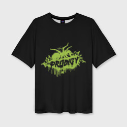 Женская футболка oversize 3D The Prodigy green spider