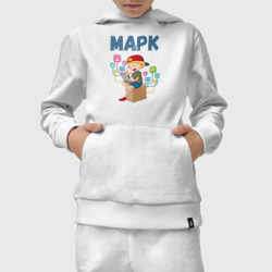 Костюм с принтом Марк - мальчик айтишник для ребенка, вид на модели спереди №3. Цвет основы: белый