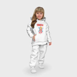 Костюм с принтом Нина - девочка с волшебной палочкой для ребенка, вид на модели спереди №4. Цвет основы: белый