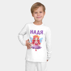 Детская пижама с лонгсливом хлопок Надежда - девочка принцесса - фото 2