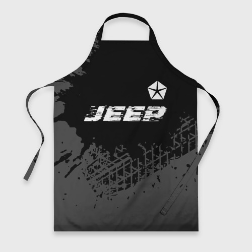 Фартук 3D Jeep speed на темном фоне со следами шин посередине