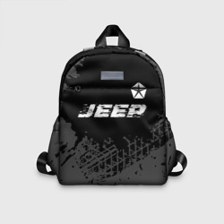 Детский рюкзак 3D Jeep speed на темном фоне со следами шин посередине