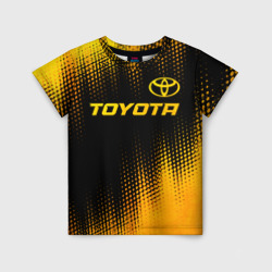 Детская футболка 3D Toyota - gold gradient посередине