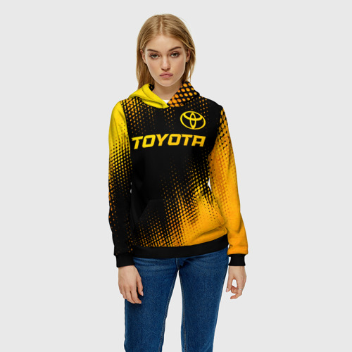 Женская толстовка 3D Toyota - gold gradient посередине, цвет 3D печать - фото 3