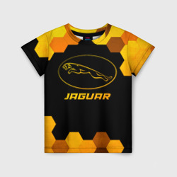 Детская футболка 3D Jaguar - gold gradient