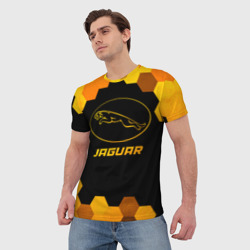 Мужская футболка 3D Jaguar - gold gradient - фото 2