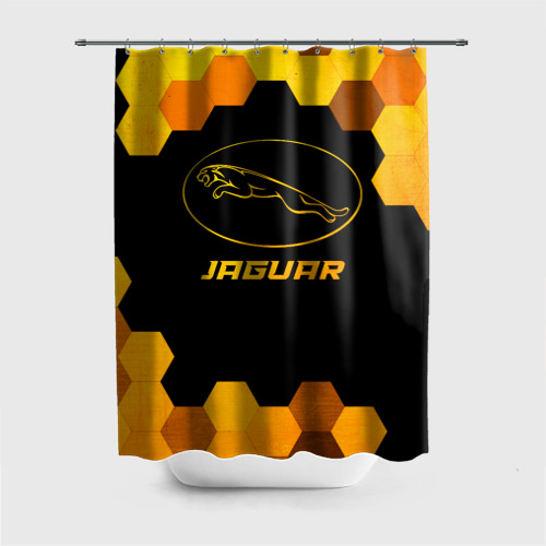 Штора 3D для ванной Jaguar - gold gradient