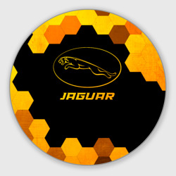 Круглый коврик для мышки Jaguar - gold gradient