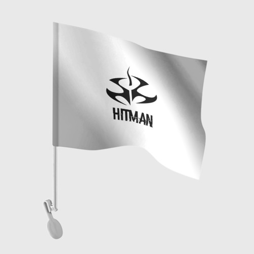 Флаг для автомобиля Hitman glitch на светлом фоне