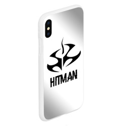 Чехол для iPhone XS Max матовый Hitman glitch на светлом фоне - фото 2